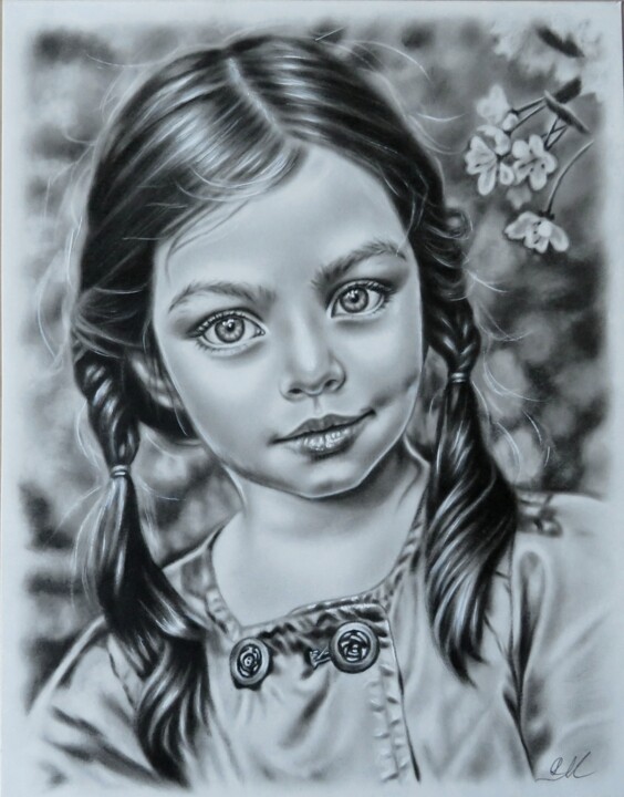"Girl" 绘画, 14x11.8 in