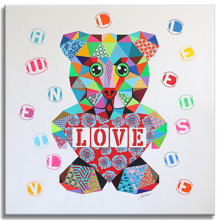 Love Bear 绘画, 40x40 in