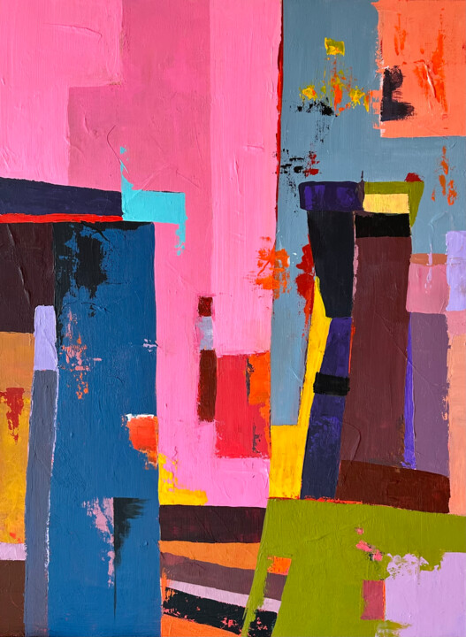 Painting titled "Oxytocin Expression…" by Olena Nesterenko, Original Artwork, Acrylic Mounted on Wood Stretcher frame