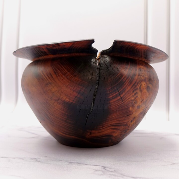 La Marmit' - sculpture style vestige - Bois de Pommier Scultura, 4,7x7,5 in