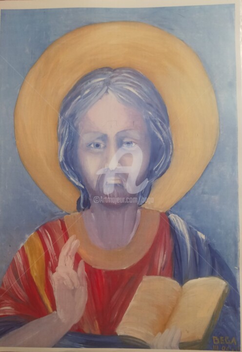Jésus © 绘画, 16.5x15.6 in