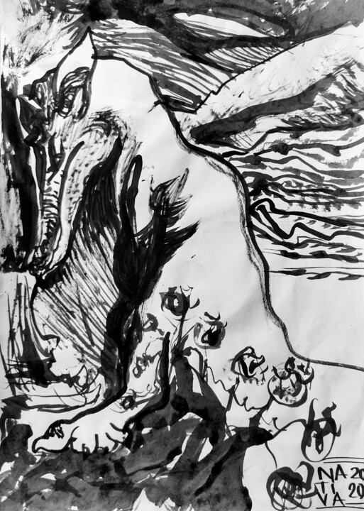 Loneliness 绘画, 11.4x8.3 in