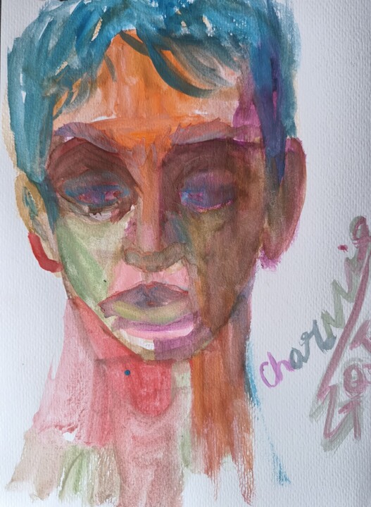 Painting titled "Scribbl / Zvrlj" by Daddy Noob, Original Artwork, Watercolor