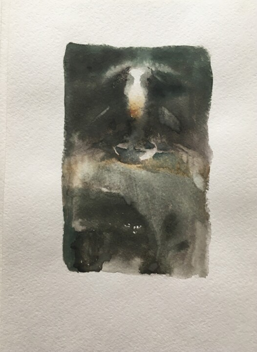 White goat 绘画, 7.9x5.1 in