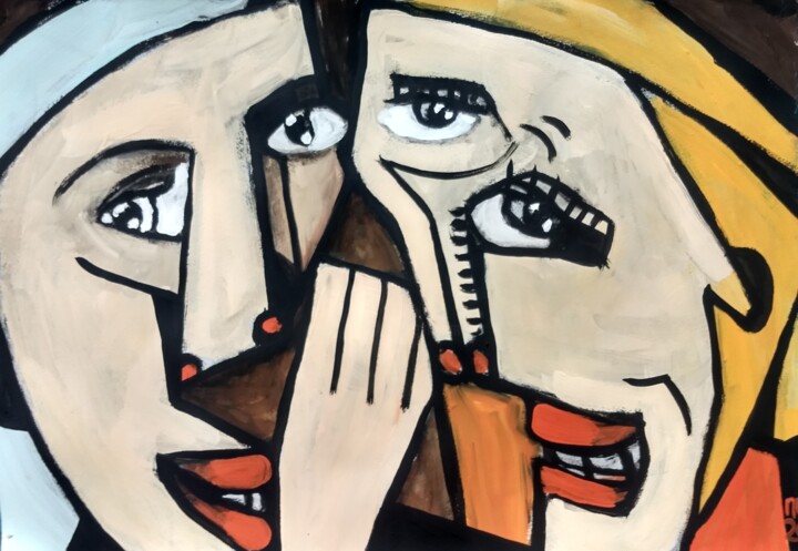 A girlfriends 绘画, 16.5x23.2 in
