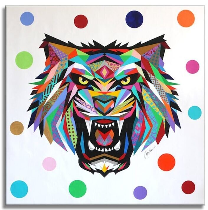 Tiger Brazil 绘画, 39x39 in