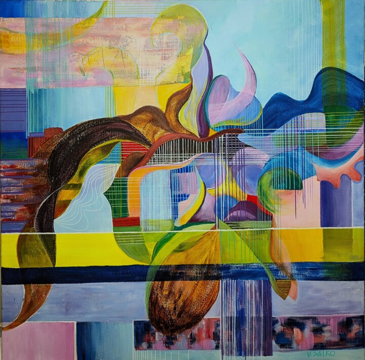 Peinture intitulée "The Creation Code:…" par Vera Saiko, Œuvre d'art originale, Acrylique