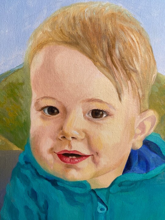 "Portrait of a child" 绘画, 27.6x23.6 in