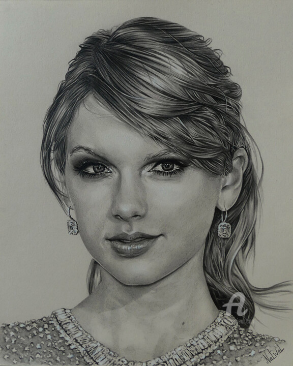 Portrait de Taylor Swift 图画, 11.8x9.5 in