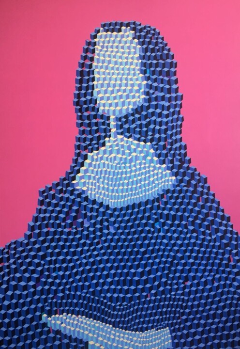 Blueberry Mona Lisa 绘画, 47.2x31.5 in