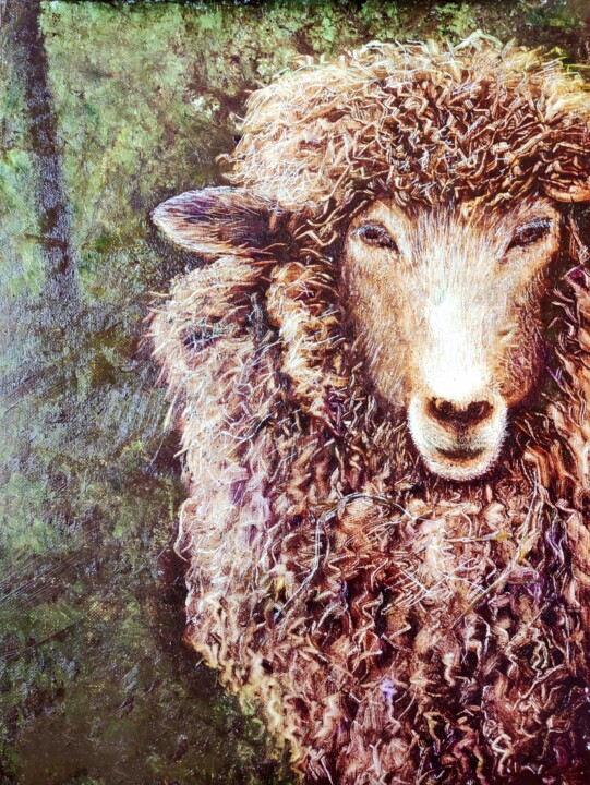Dolly the Sheep 绘画, 15.8x11.8 in