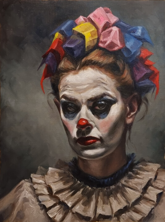 "Entertain", oil portrait 0324-003 绘画, 15.8x11.8 in
