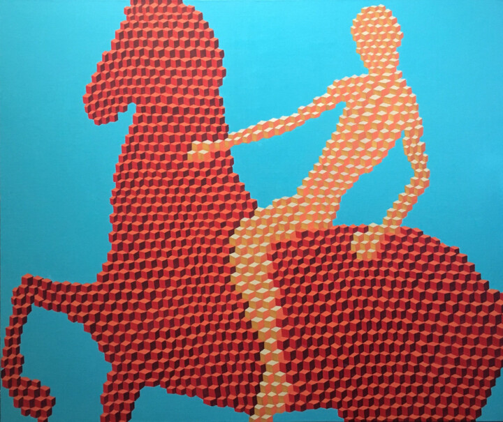 Red horse 绘画, 39.4x47.2 in