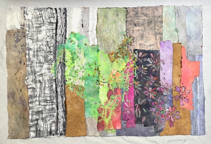 Broken Memories #4 섬유 예술, 39x452.4 in