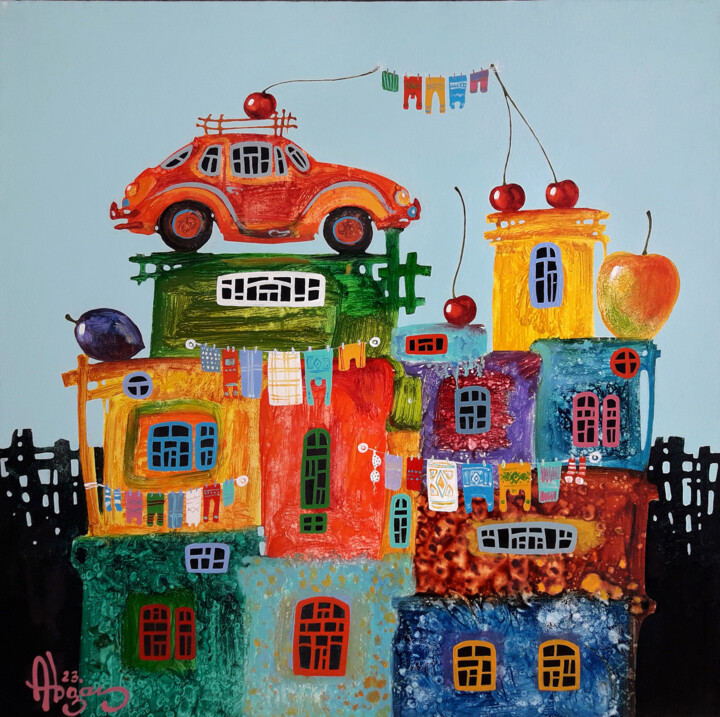 Childhood dreams-63 绘画, 23.6x23.6 in