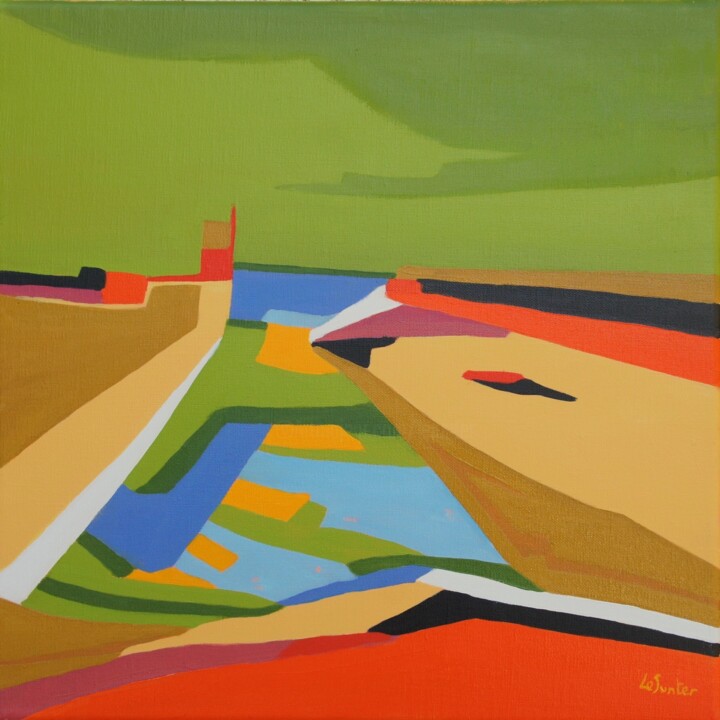 Peinture intitulée "L'entrée du port" par Jean-Noël Le Junter, Œuvre d'art originale, Huile Monté sur Châssis en bois