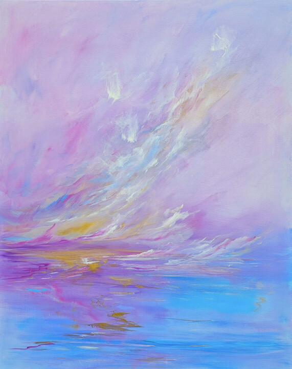Malerei mit dem Titel "Lemonade Sky" von Sophia Kühn, Original-Kunstwerk, Acryl