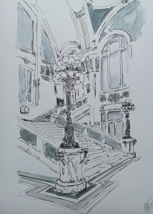 Витебский вокзал Drawing, 11.4x8.3 in