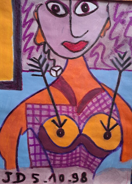 La Guerre des Sexes N' Aura PAS Lieu 绘画, 11.4x8.3 in