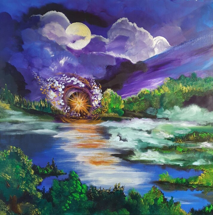 Lunar Portal 绘画, 23.6x23.6 in