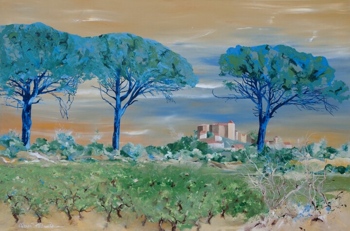 Painting titled "Pins Parasols : Gar…" by Pedrola Alban, Original Artwork, Acrylic