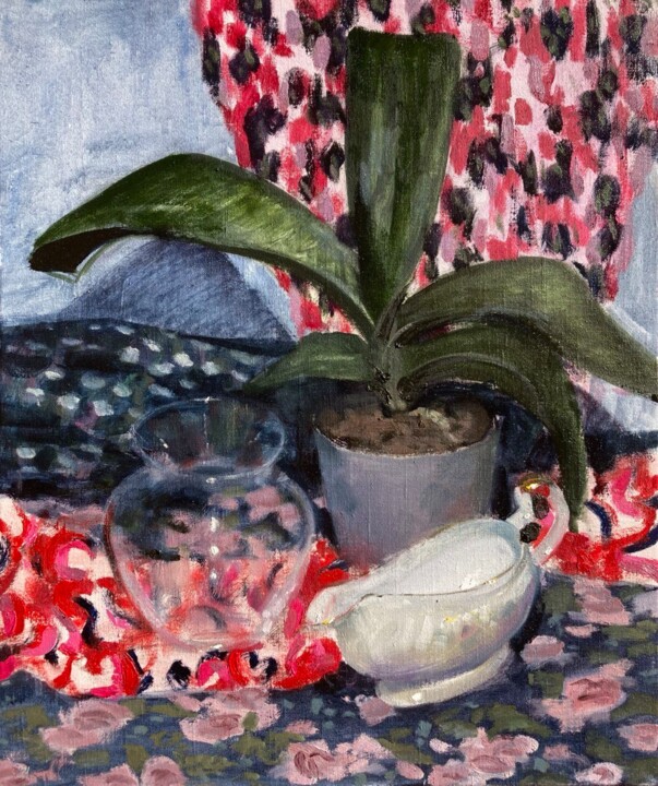 Still life with patterns Painting, 23.6x19.7 in