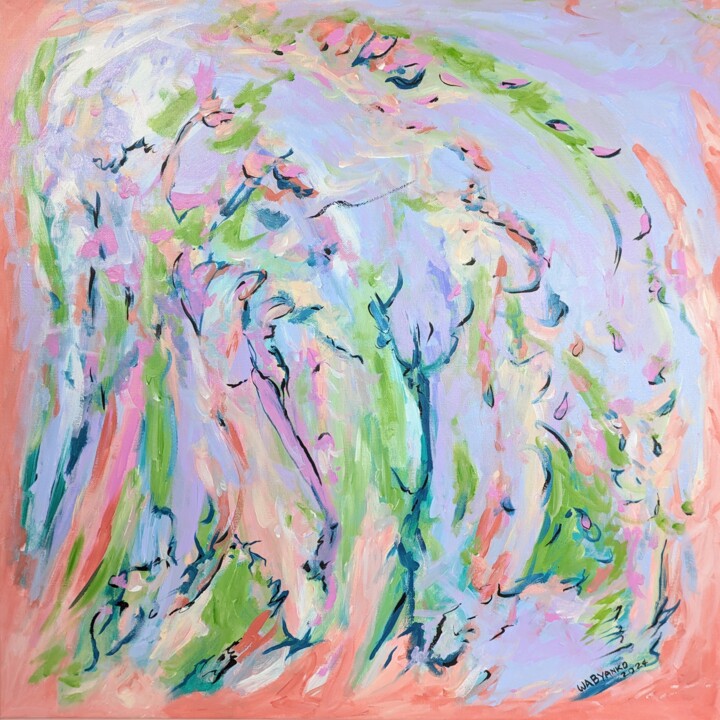 Peinture intitulée "Flower cycle metamo…" par Wabyanko, Œuvre d'art originale, Acrylique Monté sur Châssis en bois