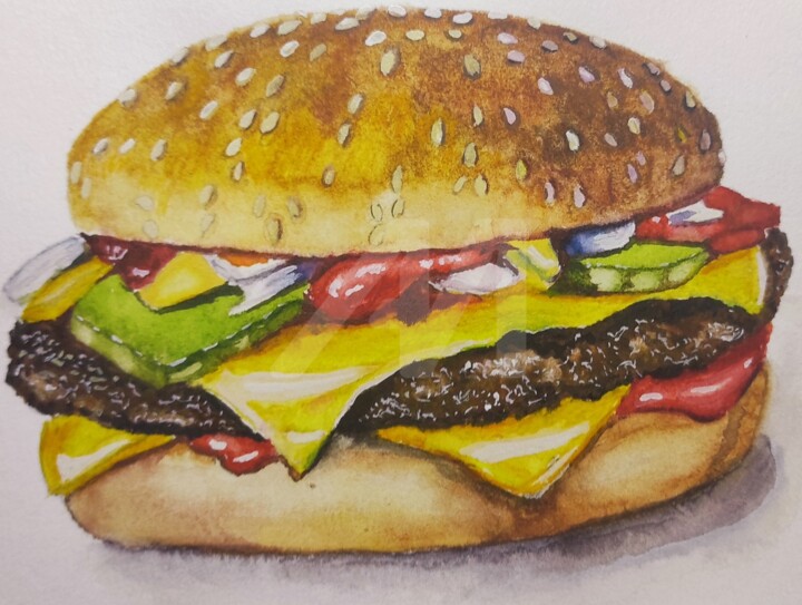 Burger 绘画, 5.9x8.3 in