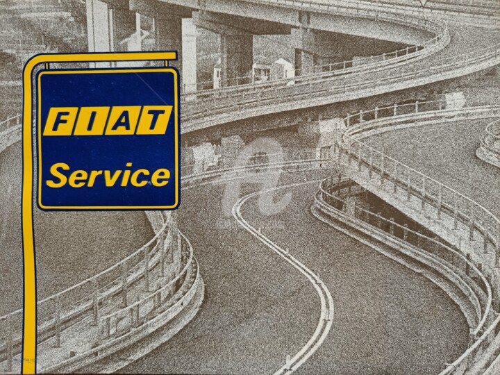 Fiat Service, installation To Lingotto 雕塑, 39.4x59.1 in