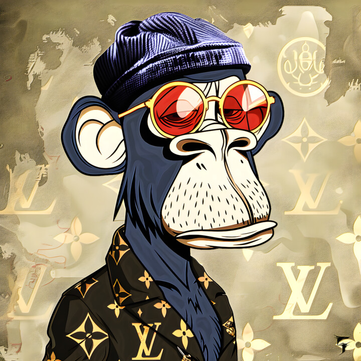 Singe de Luxe L'Explosion NFT de Peter Bagge x Louis Vuitton 数字艺术, 31.5x31.5 in