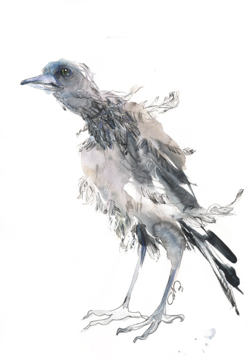 Pintura intitulada "Cleptomaniac" por Elena Ivashkina, Obras de arte originais, Aquarela