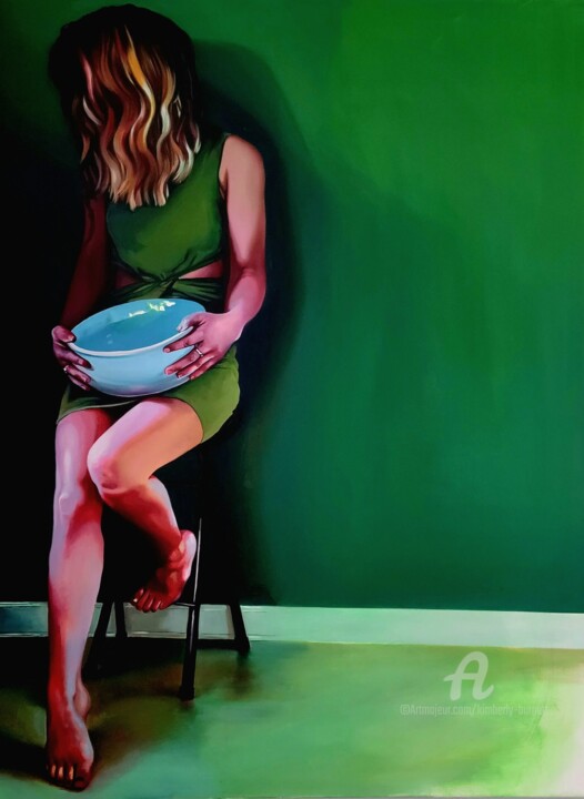 Schilderij getiteld "soured" door Kimberly Burnett, Origineel Kunstwerk, Olie