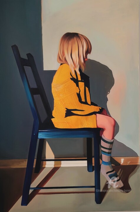 Schilderij getiteld "Think About What Yo…" door Kimberly Burnett, Origineel Kunstwerk, Olie