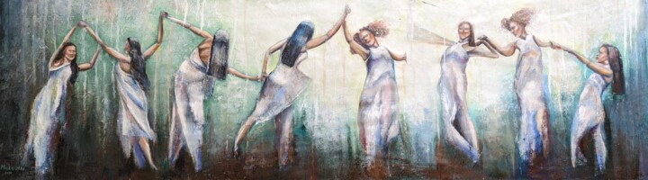 Oil painting "Dance of the Nymphs" Картина, 14,8x49,6 in