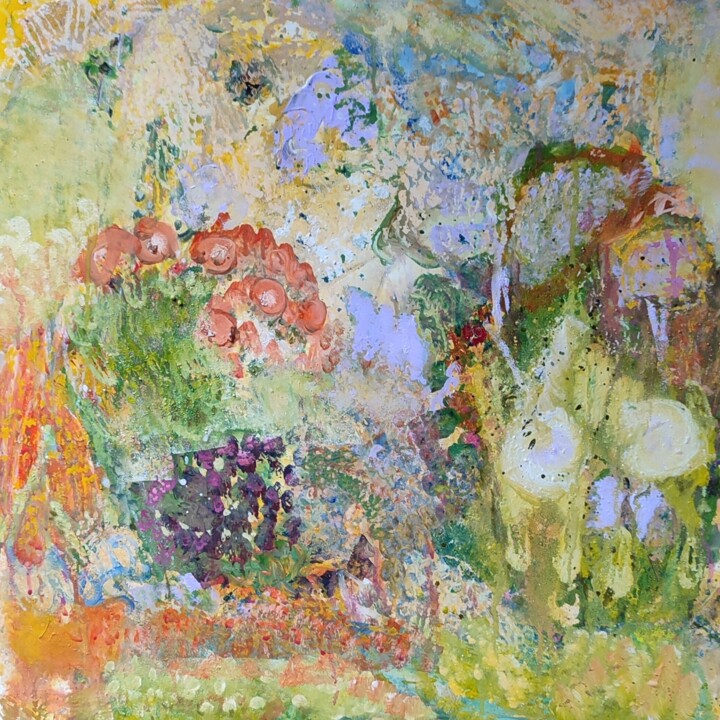 Painting titled "végétal 01" by Francis Giroux, Original Artwork, Acrylic