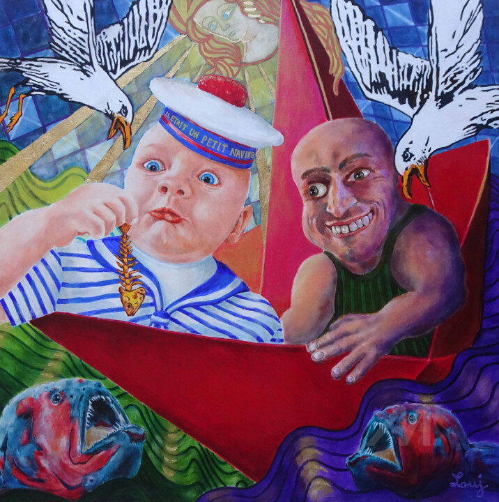 IL ETAIT UN PETIT NAVIRE 绘画, 31.5x31.5 in