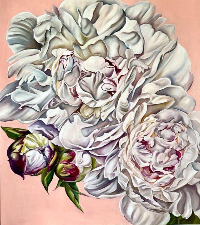 PEONIES Schilderij, 39,4x35,4 in