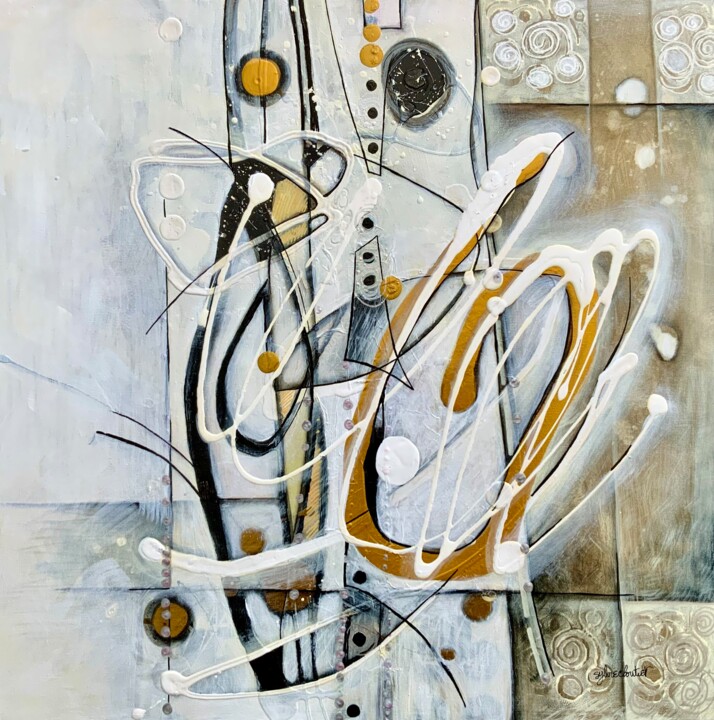 Peinture intitulée "LE CHOC DES IDÉES." par Sylvie Cloutier, Œuvre d'art originale, Acrylique Monté sur Châssis en bois