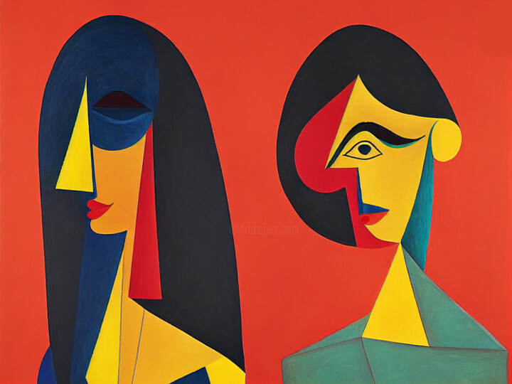 Beauties (inspired by Picasso) 绘画, 23.6x31.5 in