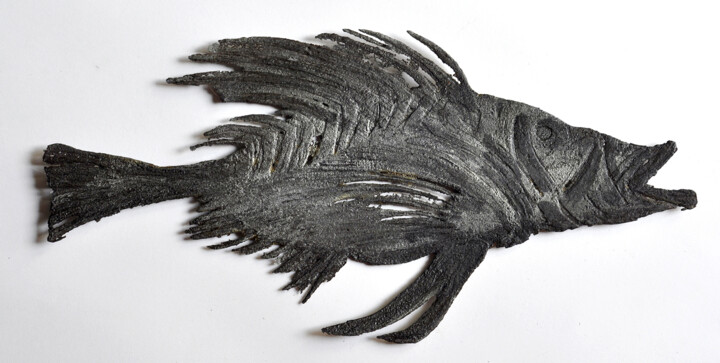 poisson plume 雕塑, 7.5x15 in
