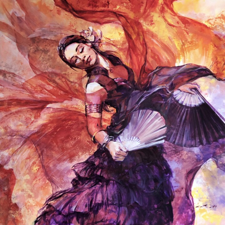 Dancer 绘画, 27.6x27.6 in