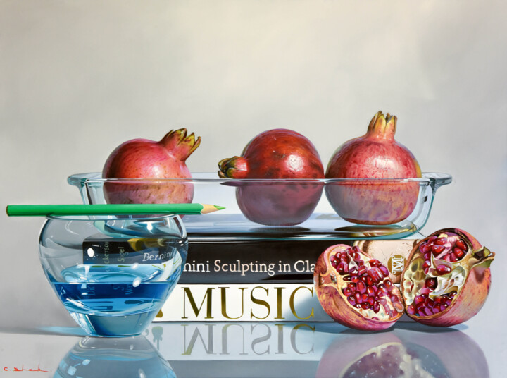 Still Life - Pomegranate 绘画, 30x40 in