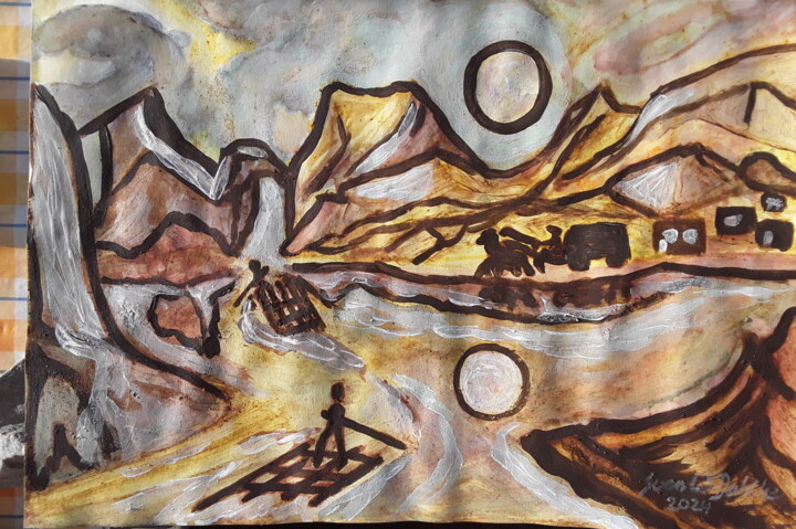 Die Flösser 绘画, 11.6x16.5 in