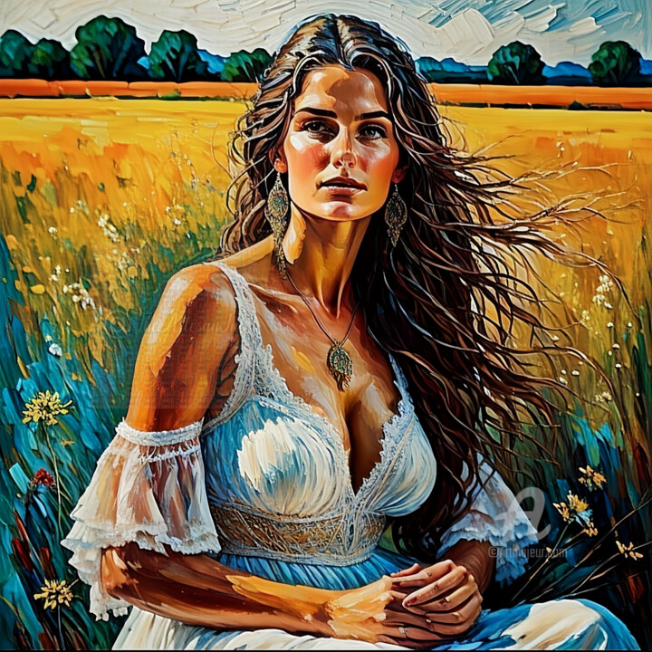 Digital Arts titled ""Lap of Elysia"" by Deep & Dawn, Original Artwork, Digital Painting