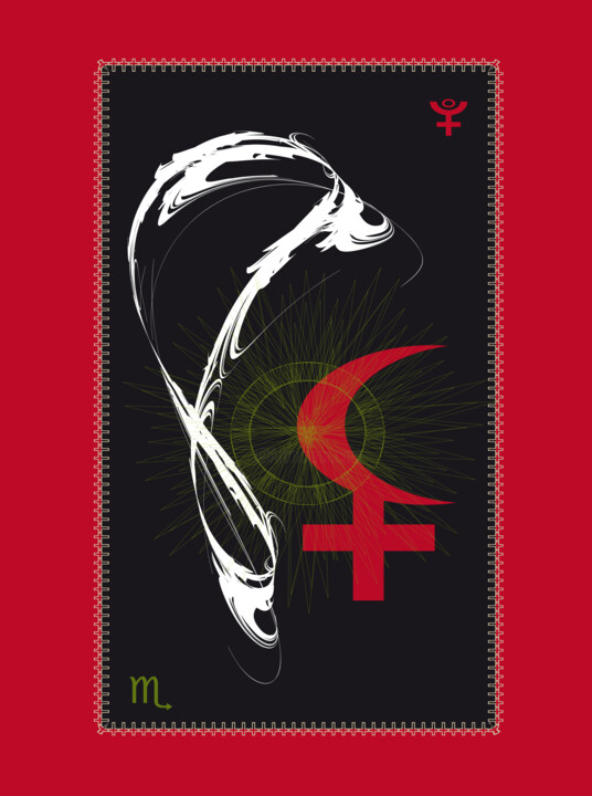 Cobra. Lilith, astrological symbol 数字艺术