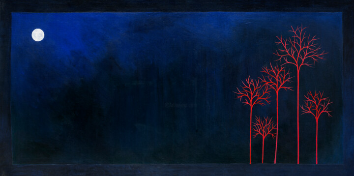 Luna Llena Painting, 13.8x27.6 in
