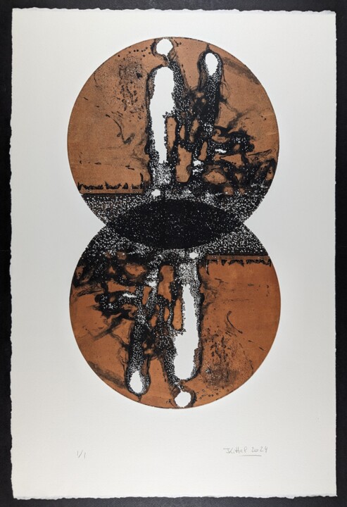 Eau-forte 22 recto double passage Printmaking, 22.1x15 in