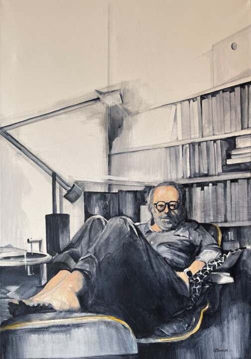 REFLEXION DE L'ARTISTE (autoportrait) 绘画, 39.4x27.6 in