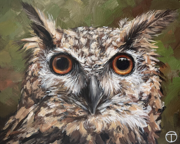 Owl 2 绘画, 7.9x9.8 in