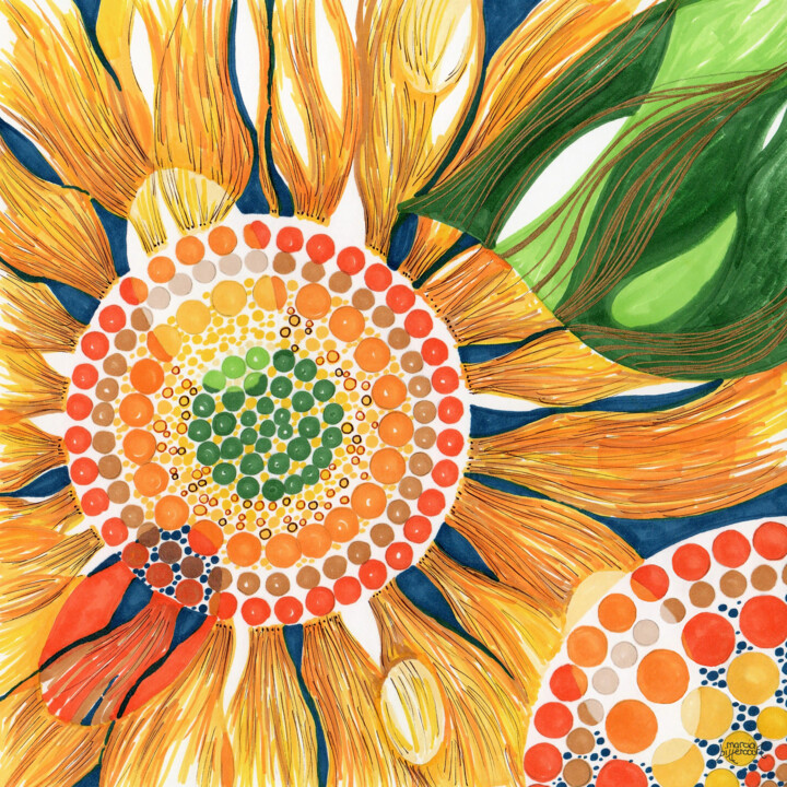 SUNFLOWER I 绘画, 8.2x8.2 in